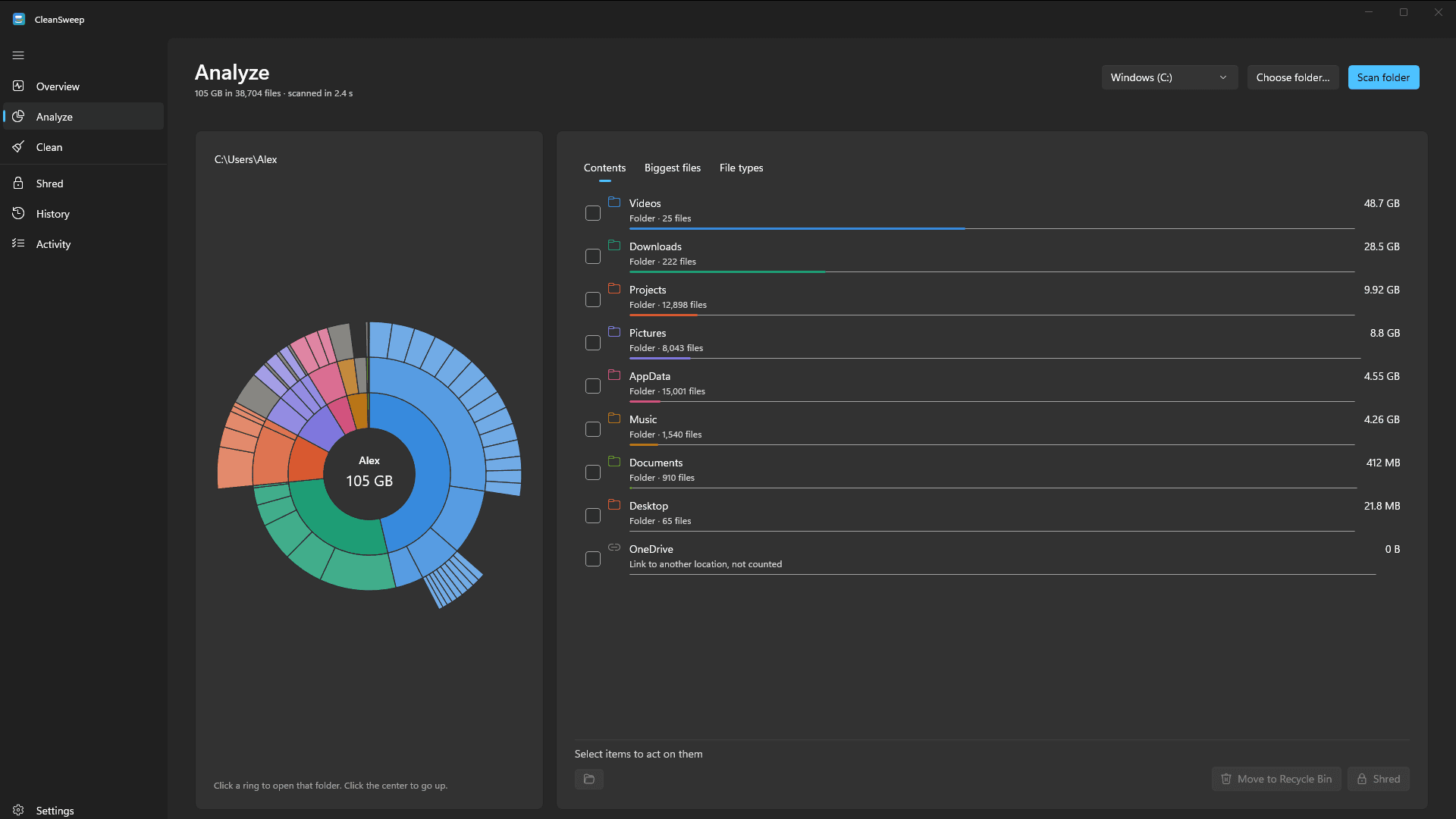 CleanSweep: Explore any folder
